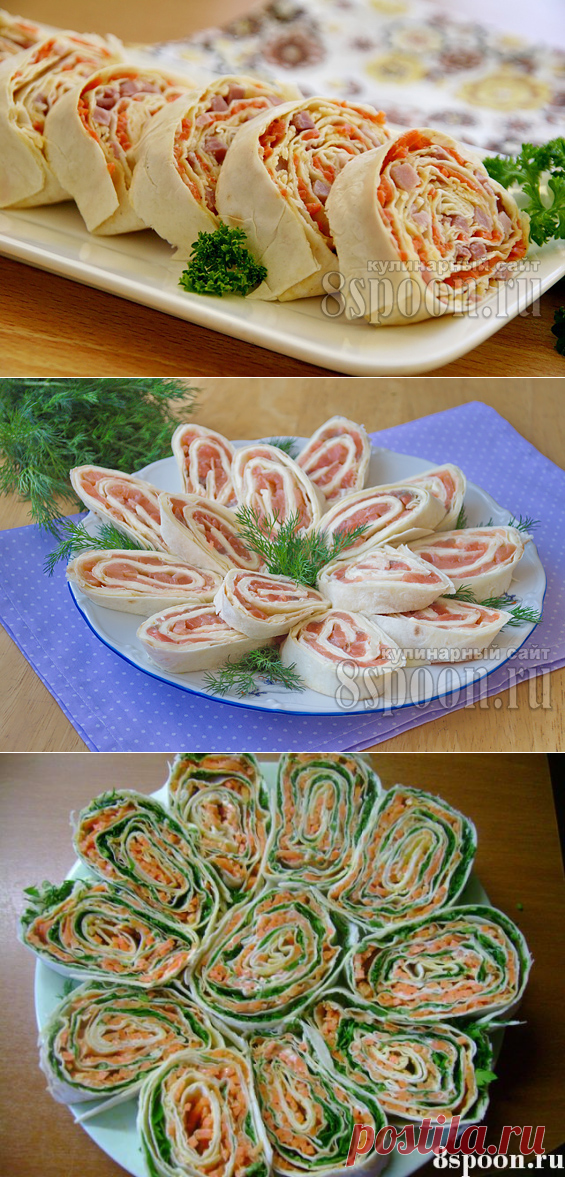 Рулет из лаваша: простые и вкусные рецепты с фото пошагово | 8 Ложек