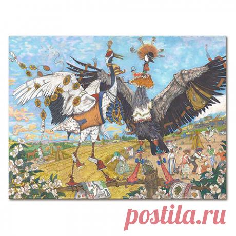 "Журавли" Керамическая плитка 15х20 см - купить по выгодной цене | Artangels.ru