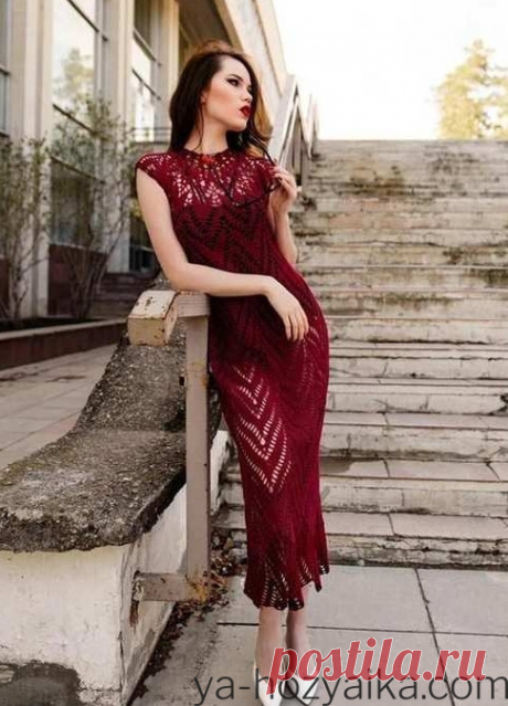 Элегантное летнее платье с круглой кокеткой крюком. Летнее платье крючком просто и нескучно