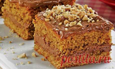 Вкусный ореховый торт из арахиса