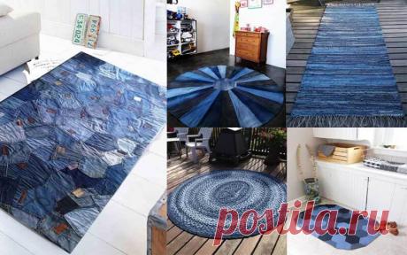 Стильные ковры из старых джинсов на все случаи жизни - идеи