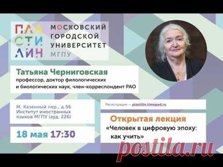 Человек в цифровую эпоху: как учить" Татьяна Черниговская #Пластилин