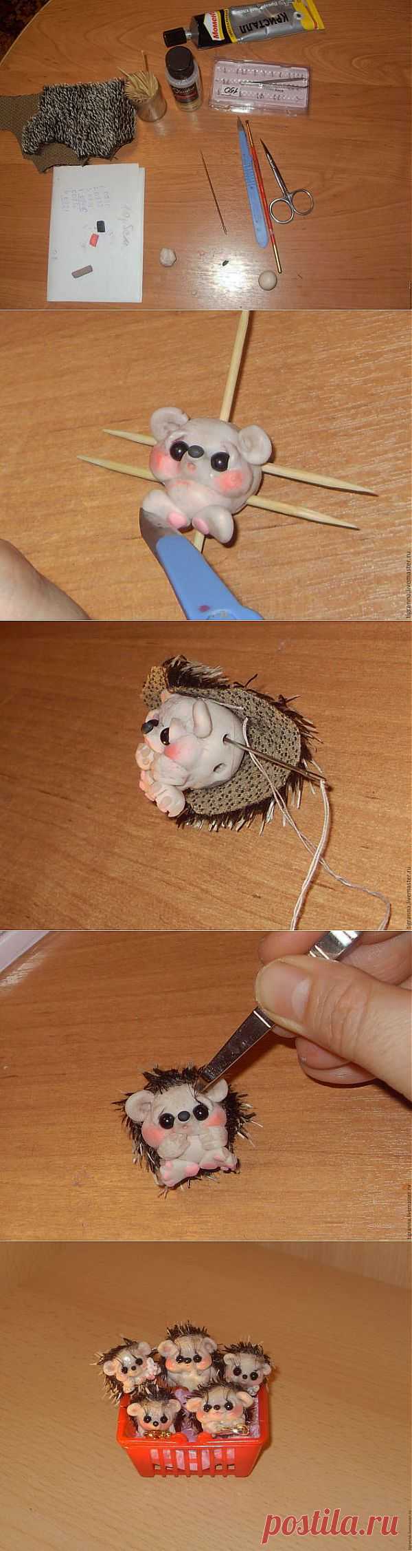 Ежик из полимерной глины - Ярмарка Мастеров - ручная работа, handmade