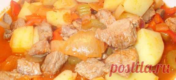 КАРТОШКА ТУШЕНАЯ С МЯСОМ В МУЛЬТИВАРКЕ