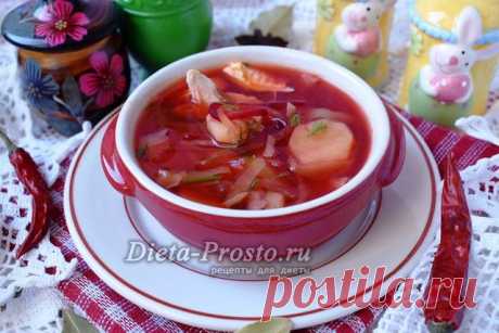 Борщ с курицей, рецепт пошаговый с фото