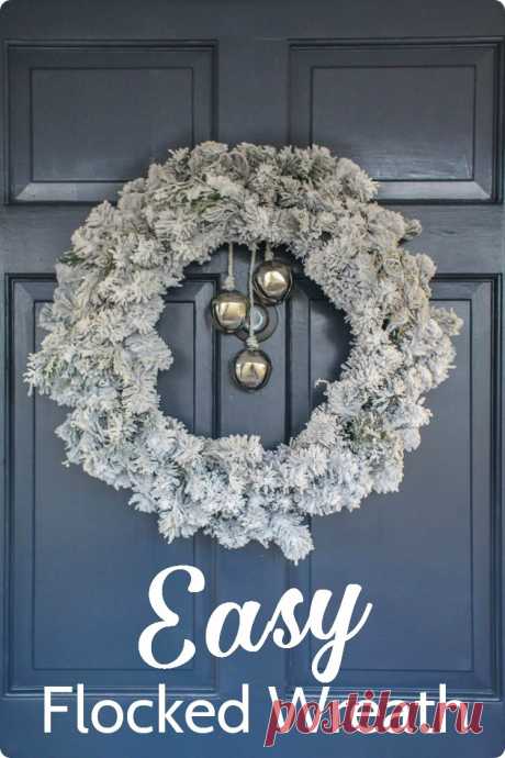 Easy DIY Flocked Wreath - Lovely Etc.