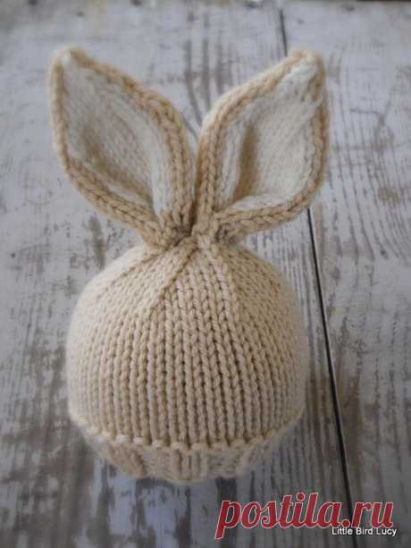 (1) Knit Baby Bunny / Newborn Hat, Easter Rabbit, Knitted Photo Prop, Bis…
