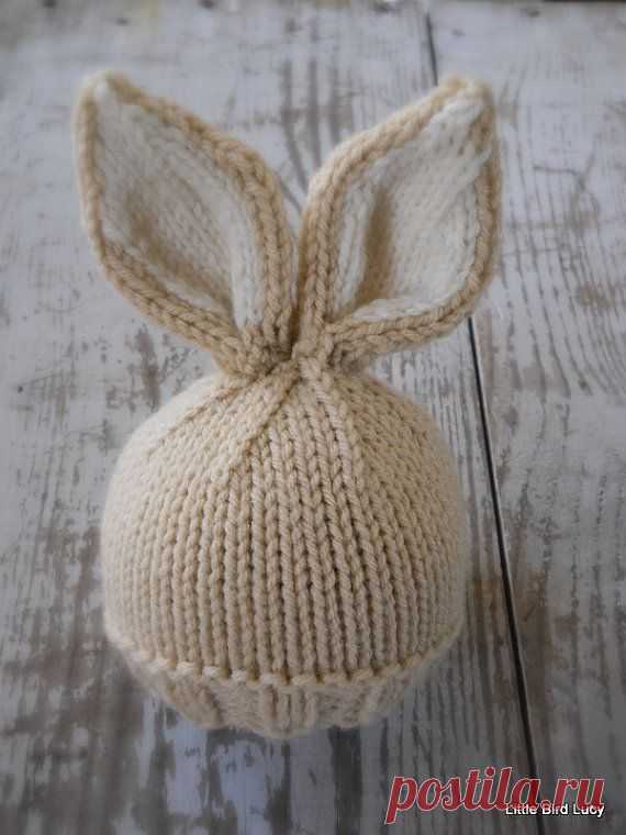 (1) Knit Baby Bunny / Newborn Hat, Easter Rabbit, Knitted Photo Prop, Bis…