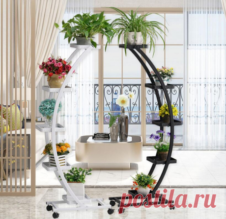Новый тип цветочной стойки, железный арт многослойный с колесиком, подвесная гостиная, балкон, крытая зеленая Орхидея, бонсай, Цветочная подставка|Подставки для хранения и стеллажи| | АлиЭкспресс