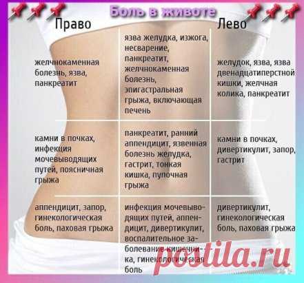 Карта боли живота.