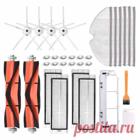 31pcs replacements for xiaomi s5 s5 max s6 vacuum cleaner parts accessories mop clothes*6 water cores*12 cleaning tool*1 main brush cover*1 hepa filters*4 yellow cleaning brush*1 side brushes *4 main brushes*2 non-original Sale - Banggood.com