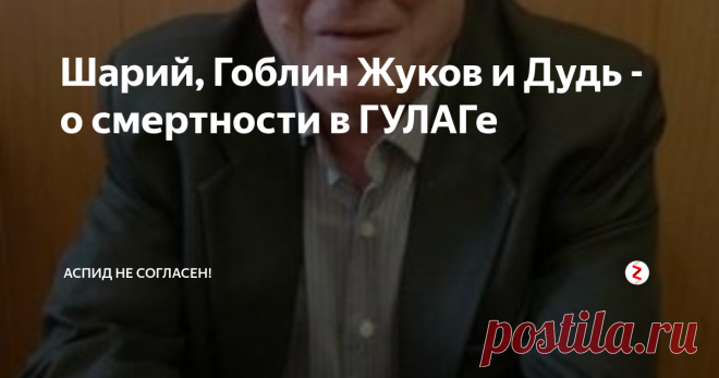 Шарий, Гоблин Жуков и Дудь - о смертности в ГУЛАГе Решил большую статью о разборе обзора Шария  на ролик Гоблина и Жукова о Дуде разбить на маленькие, удобочитаемые фрагменты.
Тут, наверное,самая тяжелая часть. Об условиях в лагерях, смертности, и тои каким нелюдем надо быть, чтобы приравнивать ГУЛАГ к лагерям смерти нацистов.
Основная статья с полным разбором - тут
Я расскажу тебе про Магадан! (с)