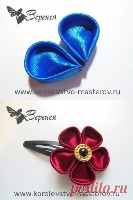 Канзаши: круглый лепесток