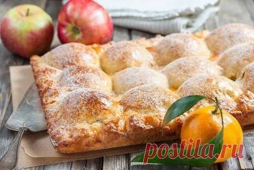 Пирог из творожного теста с яблоками | Домохозяйка