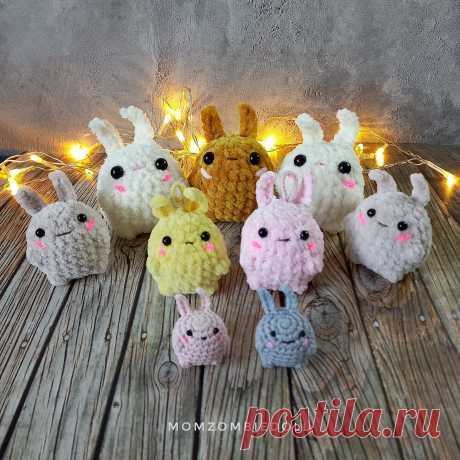 PDF Зайка Пузырик крючком. FREE crochet pattern; Аmigurumi animal patterns. Амигуруми схемы и описания на русском. Вязаные игрушки и поделки своими руками #amimore - маленький зайка из плюшевой пряжи, плюшевый заяц, брелок в виде зайчика, кролик, зайчонок, крольчонок.