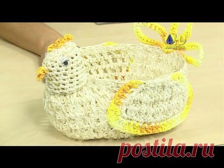 Vida com Arte | Galinha Porta Ovos em Crochê Endurecido por Carmen Freire - 08 de Outubro de 2014