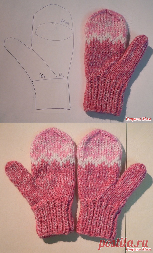 Варежки. Индийский клин. - Вязание - Страна Мам