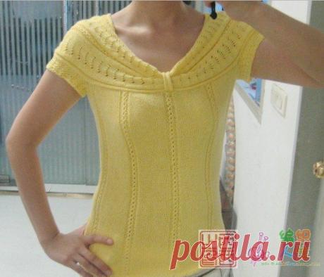 Летняя кофточка спицами.