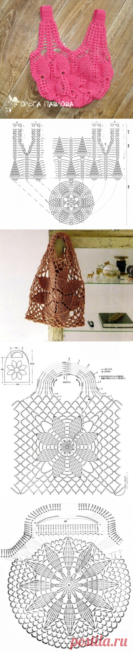 Модные сумки-авоськи крючком: схемы вязания - Сам себе мастер - медиаплатформа МирТесен