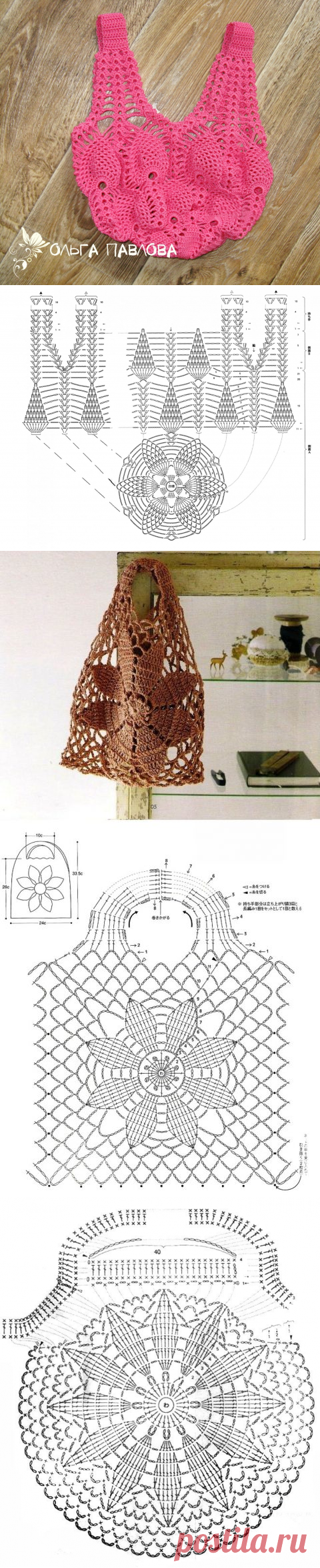 Модные сумки-авоськи крючком: схемы вязания - Сам себе мастер - медиаплатформа МирТесен