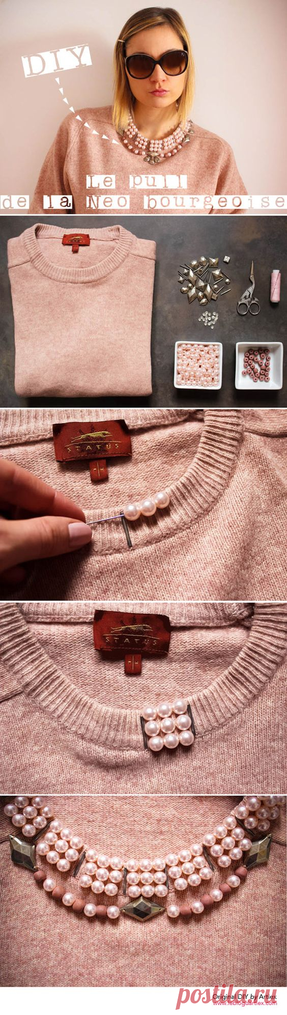 Pearl collar DIY // DIY pull col perlé // Blog mode et DIY Artlex | Craft Ideas
