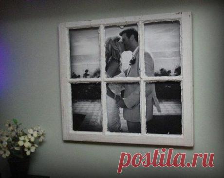 Большая фотография + старая оконная рама = невероятно стильный декор интерьера