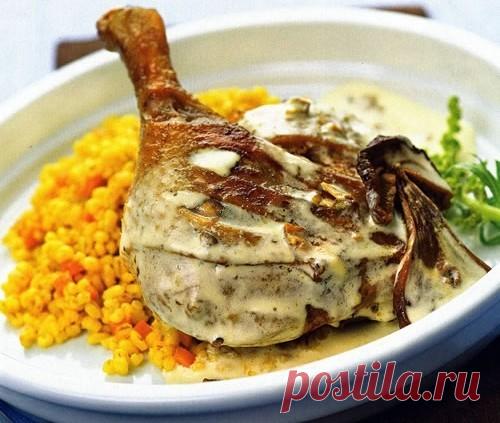 (+2) Новогодняя утка грибы, соус сметанный, перловая каша. Польская еда.