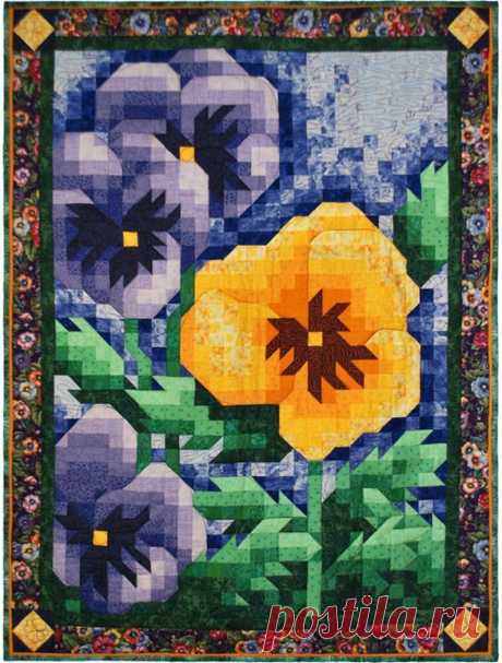 PDF Quilt Pattern Pansy Mosaic Quilt Pattern | Etsy