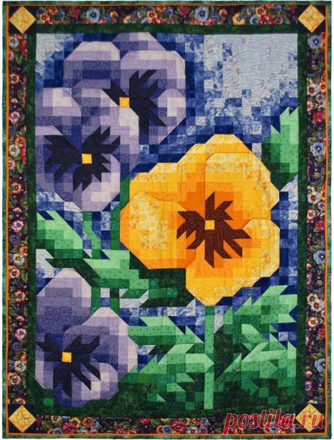 PDF Quilt Pattern Pansy Mosaic Quilt Pattern | Etsy