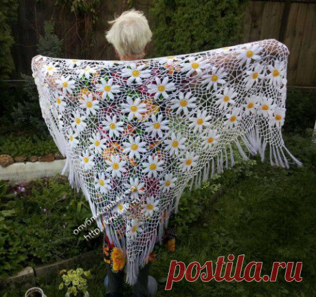 Шаль Ромашки — работа Ирины - вязание крючком на kru4ok.ru