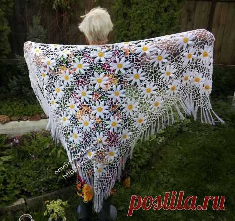 Шаль Ромашки — работа Ирины - вязание крючком на kru4ok.ru