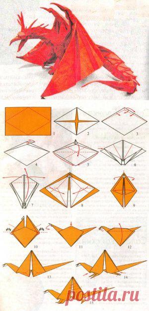 Дракон – оригами из бумаги | Новый год – 2015