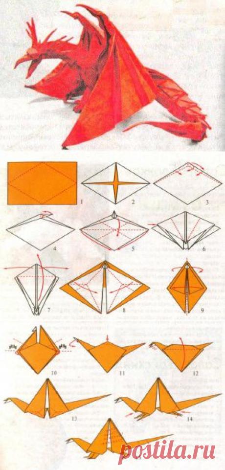 Дракон – оригами из бумаги | Новый год – 2015