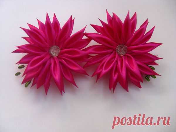 (+1) тема - Украшение для волос с цветами георгины | РУКОДЕЛИЕ