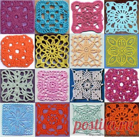 Вязание спицами и крючком в технике Пэчворк (обработка мотивов и их соединение)