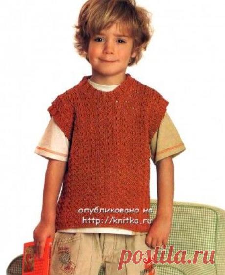 Безрукавка для мальчика спицами, Вязание для детей