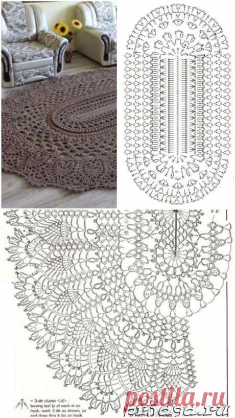 Роскошные вязаные ковры со схемами — DIYIdeas