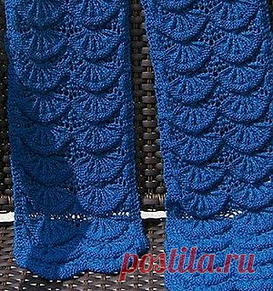 Для тех, кто вяжет. Шарфик с узором "Ракушки" | Домохозяйки