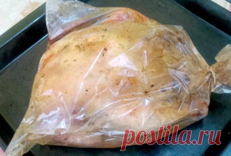 Курица фаршированная яблоками в рукаве. /Сайт с пошаговыми рецептами с фото для тех кто любит готовить