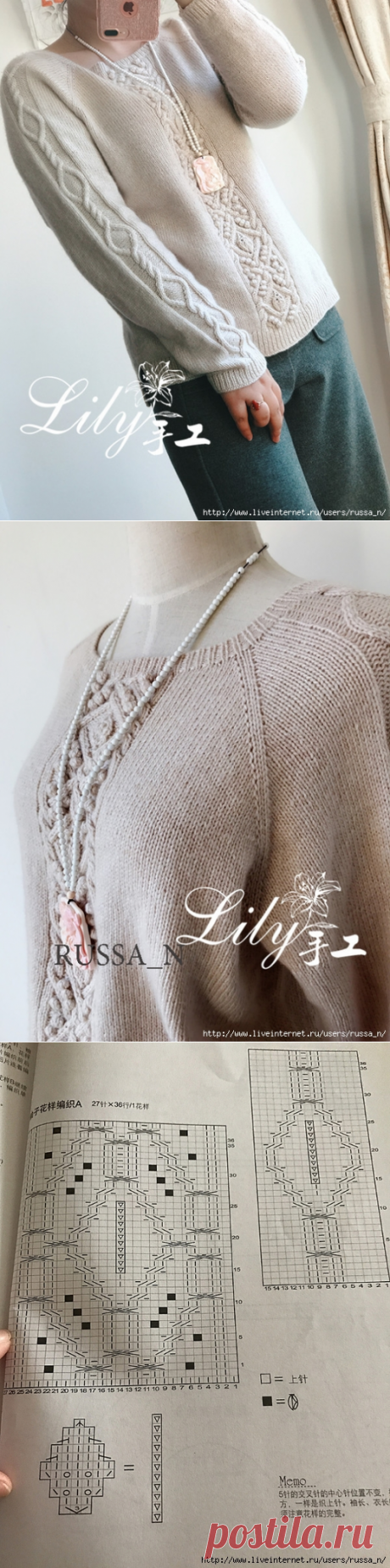 Пуловер спицами