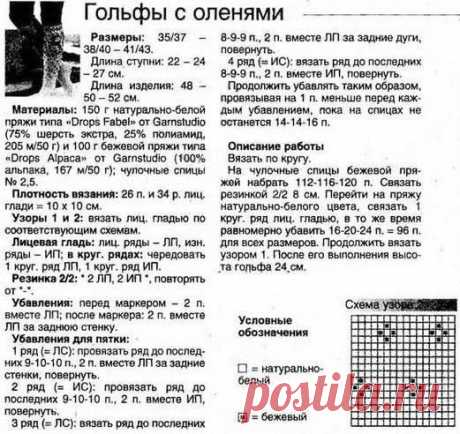 Вяжем тёплые гольфы с оленями — DIYIdeas