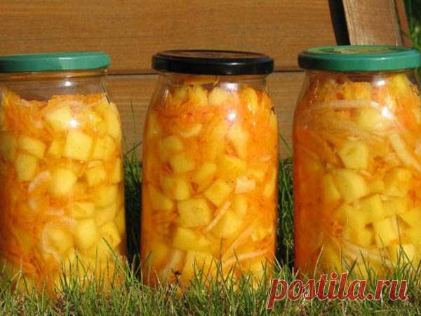 Кабачковый салат с морковью и луком на зиму.