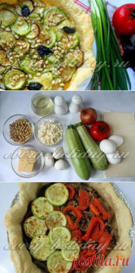 Рецепт киша с кабачками и кедровыми орешками