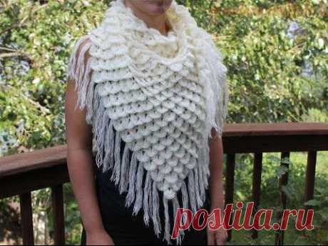 Шаль узором крокодиловая кожа (Shawl pattern crocodile skin)