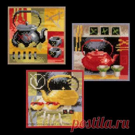 Вышивка крестом, схемы Триптих мини-панно Vervaco PN-0148686.