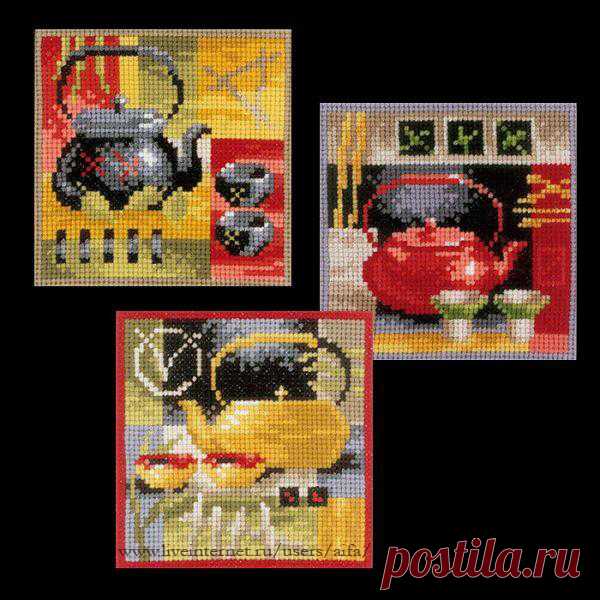 Вышивка крестом, схемы Триптих мини-панно Vervaco PN-0148686.
