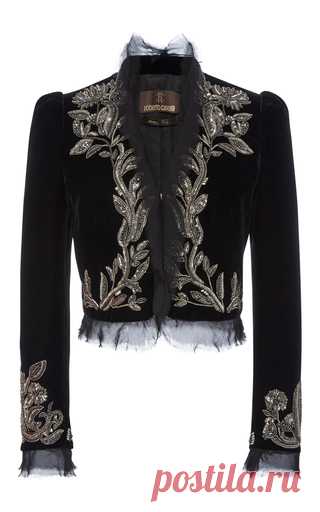 Embroidered Cropped Jacket by Roberto Cavalli | Moda Operandi