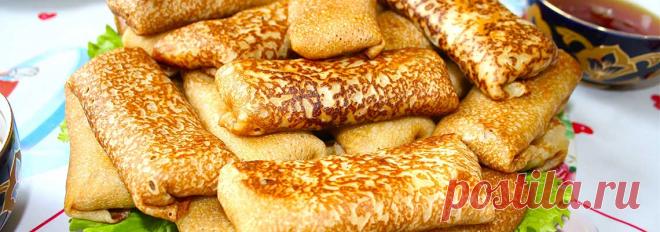 Заварные блинчики с начинкой из печени • Рецепт Идеальные заварные блинчики с начинкой из печени, яиц, лука и моркови. Эти домашние блины получаются воздушными, с дырочками и очень вкусными.