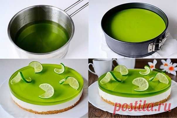 Желейный торт без выпечки с лаймовым вкусом - Простые рецепты Овкусе.ру