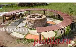 Дачная скамеечка  криволинейной формы